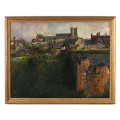 Corfe Castle by Frank Lewis Emanuel, Oil on canvas, sold Sep 2024