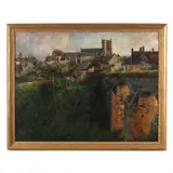 Corfe Castle by Frank Lewis Emanuel, Oil on canvas, sold Sep 2024