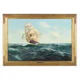 Clipper Ship at Sea by Daniel Sherrin, Oil on canvas (lined), sold Sep 2024