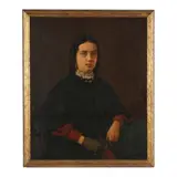 Portrait of a Young Woman by Jasper Lawman, Oil on canvas (lined), sold Sep 2024