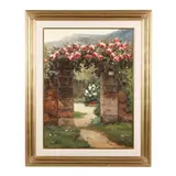 Garden Gate with Roses by Marc Gaston, Oil on canvas, sold Sep 2024