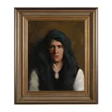 Portrait of a Woman Wearing a Cameo by Conrad Newton, Oil on canvas, sold Sep 2024