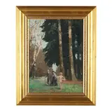 Handing out Flowers by John Gleich, Oil on canvas (lined) signed at lower left, sold Sep 2024
