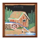 Figure by a Watermill by Jimmy Lee Sudduth, House paint and "Sweet Mud" on board, sold Sep 2024
