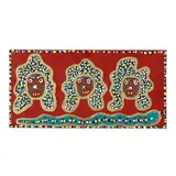 Folk Art Painting of Three Women by Richard Burnside, Paint and enamels on board, sold Sep 2024