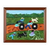 Rolling Tires by Bernice Sims, Oil on canvas, sold Sep 2024