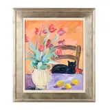 The Cat by Jessie Mackay, Oil on canvas, sold Sep 2024