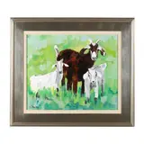 Goats at Verdant Acres Farm, Fairfield, VA by Jessie Mackay, Oil on canvas, sold Sep 2024
