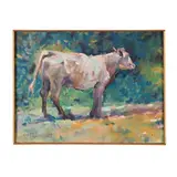 Tan Cow in Hard Light by Greg Osterhaus, Oil on canvas, sold Sep 2024