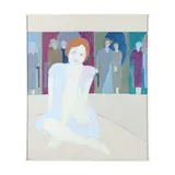 Woman with Ruffly Dress by Winona Crawford, Acrylic on canvas, sold Sep 2024