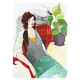 Pleasant Recollections by Itzchak Tarkay, Mixed-media on paper over serigraph, sold Sep 2024