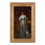Her Pet Parrot by Raimond Gaiser, Oil on canvas (lined), sold Sep 2024