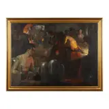 Glass Blowers by Thomas R. Congdon, Oil on canvas (lined), sold Sep 2024