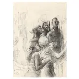 Original Sketch for I, Momolu by John T. Biggers, Pencil on paper, sold Sep 2024