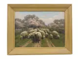 Sheep Springtime by George Arthur Hays, oil, sold May 2024