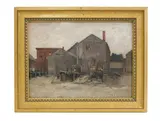 Fishing Shanties by Charles Edwin Lewis Green, oil, sold May 2024