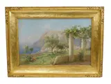 Terrace on Capri by Arturo Cerio, oil, sold May 2024