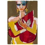 Frau mit Herz by Elvira Bach, 1997, Farbserigrafie auf leichtem Karton, sold Mar 2025