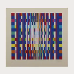Reflexion by Yaacov Agam, 1985, color screenprint, sold Oct 2024