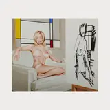 Tea at 5 pm (mit Wesselmann und Mondrian) by Mel Ramos, 2008, color print, sold Oct 2024