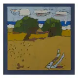 Landschaft bei Eckernförde by Klaus Fußmann, 2013, color linocut, sold Jun 2023