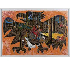 Rimbaudvogel by Jörg Immendorff, 1993, color screenprint, sold Jun 2022