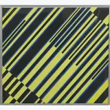 Diagonale Progression in Gelb, Blau, Schwarz by Günter Fruhtrunk, 1968, color screenprint, sold Jul 2021