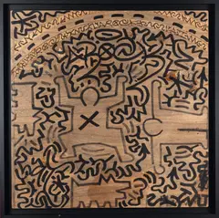 Dancing Man by Keith Haring & Angel Ortiz, 1980, multiple (object), sold Dec 2020