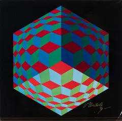 HAT-VI by Victor Vasarely, 1974, photogravure, sold Dec 2020