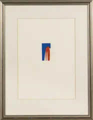Miniatur by Blinky Palermo, 1972, Folienprägedruck auf Bütten, sold Jun 2020