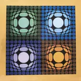 Vega-Bi-Arct by Victor Vasarely, 1973, photogravure, sold Dec 2017