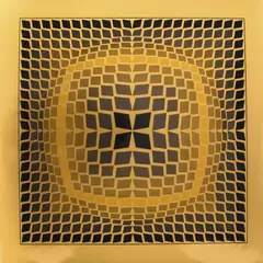 Quasar- 2 by Victor Vasarely, 1971, photogravure, sold Dec 2017