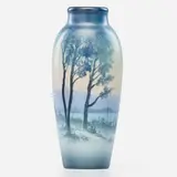 Sallie Coyne for Rookwood Pottery, Small Scenic Vellum Vase