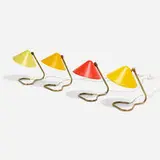 Table lamps, set of four by Erik Wärnå, c. 1955, enameled aluminum, brass, sold Nov 2022