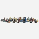 Collection of forty-three miniature vessels by Carl-Harry Stålhane, c. 1950, glazed ceramic, sold Nov 2022