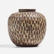 Farsta vase by Wilhelm Kåge, 1954, glazed stoneware, sold Nov 2022