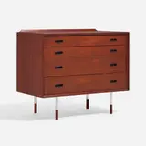 Cabinet by Arne Vodder, c. 1960, teak, aluminum, sold Nov 2022