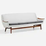 Sofa by Rolf Rastad and Adolf Relling, c. 1960, teak, Kvadrat Divina Melange upholstery, sold Nov 2022