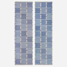 Falurutan flatweave runners, pair by Barbro Nilsson, 1952, hand-woven wool, sold Nov 2022