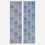 Falurutan flatweave runners, pair by Barbro Nilsson, 1952, hand-woven wool, sold Nov 2022