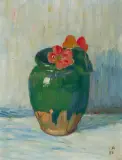 Vase mit Brunnenkresse by Cuno Amiet, 1892, oil on canvas, sold Mar 2024