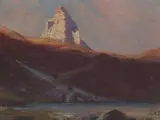 Matterhorn mit Riffelsee by Albert Gos, oil on canvas, sold Mar 2024