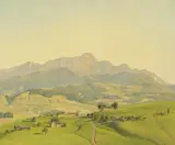 Säntislandschaft by Hans Arnold Zeller, 1938, oil on board, sold Mar 2024