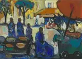 Markt auf Korsika by Carl Walter Liner, 1955, oil on board, sold Mar 2024
