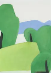 Baumlandschaft by Ferdinand Gehr, 1983, tempera, sold Mar 2024