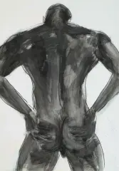 Standing Nude by Luciano Castelli, 2000, mixed media, sold Mar 2024