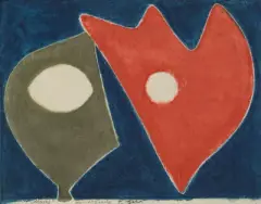 Moses vor brennendem Dornbusch I by Ferdinand Gehr, 1971, color woodcut, sold Mar 2024