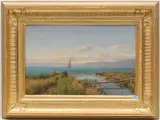 Genfersee mit Sicht in Richtung Vevey by Jean Philippe George, oil on board, sold Mar 2024