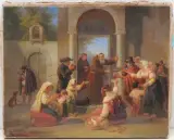 zugeschrieben Italienische Marktszene by Emilie Linder, oil on canvas, offered Mar 2024