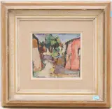 Die Dorfstrasse by Walter Jonas, 1945, oil on board, offered Mar 2024